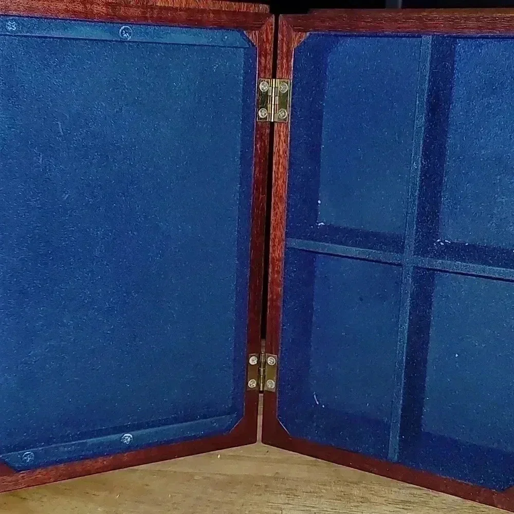 Beautiful handmade felt lined section wood box.